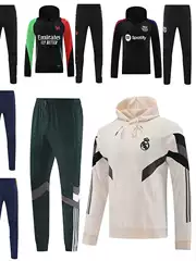 Wholesale 242526 Football Hooded Jacket Sweatshirt Football Pre-Match Training Uniform Appearance Uniform Argentina Barcelona Loose Fit