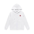 C051D Zipper White with Red Heart Pattern