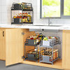 Kitchen Sink Floor-Standing Double-Layer Storage Rack Bathroom Cabinet Countertop Spice Storage Drawer Basket Storage Rack