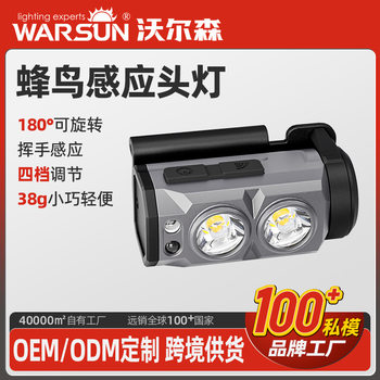 Volson Hummingbird Sensor Headlight Hat Clip Strong Light Super Bright Charging Special Night Fishing Head-Mounted Lighting Battery Life