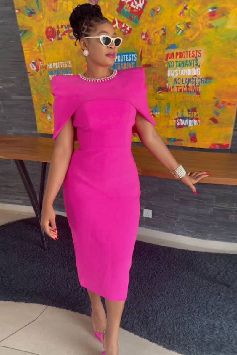 S10668 European and American Casual Fashion Hip-Hugging Slim Vest-Style Back Slit Dress and Waistcoat Two-Piece Set