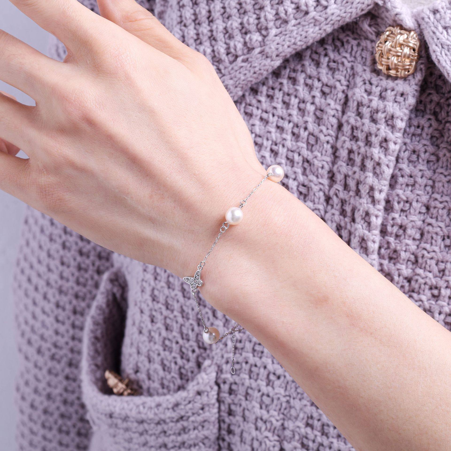 New Natural Seawater Pearl Bracelet for Women, Unique Design, Same Style as Big Brands, Fresh and Versatile Clothing Accessory