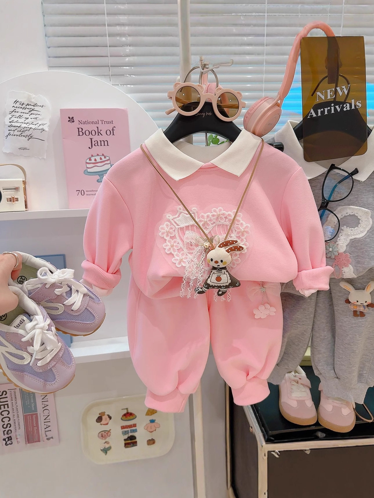 Girls' Hoodie Set, Spring & Autumn New Arrival, Cute Baby Two-Piece Set, Long-Sleeve T-Shirt & Casual Pants