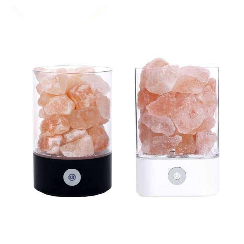 Creative Himalayan Crystal Salt Lamp Negative Ion Salt Mineral USB Night Light Bedroom Sleep Companion Table Lamp Creative Ornament
