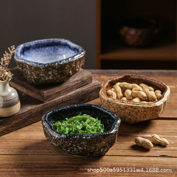 Ceramic Western-style double-ear stew baking bowl salad dessert double-skin Milk Egg Soup Bowl Japanese and Korean fruit breakfast bowl