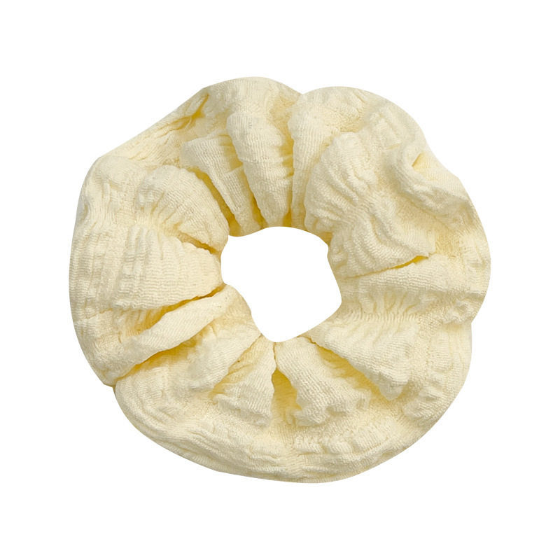 New Korean style puff large intestine hair band women's simple retro pleated headdress flower head rope ball head rubber band hair accessories wholesale