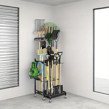Amazon Cross-Border Iron Gardening Tool Storage Rack Hanging Shovel Mop Storage Rack Floor-Standing Garden Organization