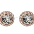 White crystal roman rose gold stud earrings