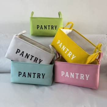 Cross-Border Fabric Thickened Foldable Portable Storage Basket Box for Home and Office Organization, Snacks, Toys, Printed Storage Box