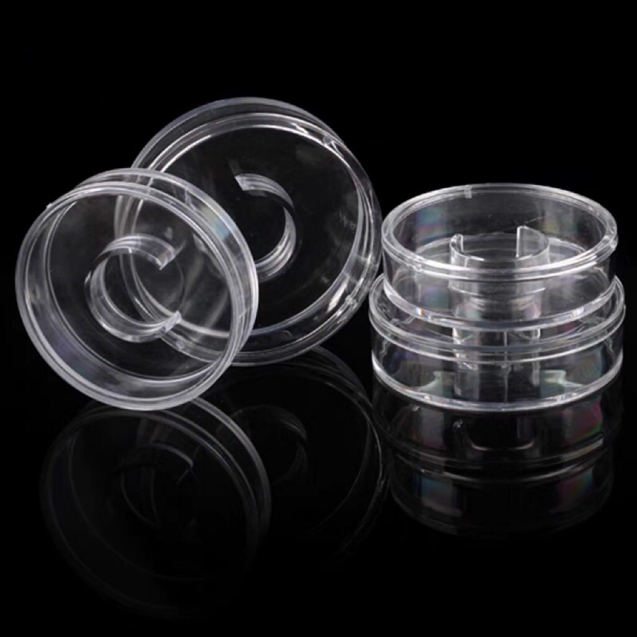 Acrylic agarwood beads display box agarwood sandalwood transparent jewelry packaging round box