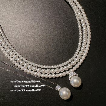 Mermaid Tears Australian White Baby Xiao Mi Beads 2mm Xiao Mi Beads Pearl Necklace Tahitian Crown Zircon Shell Bead Collar