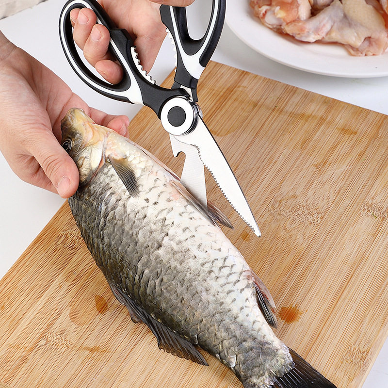 Panda Scissors Multifunctional Kitchen Scissors Stainless Steel Sharp Barbecue Food Supplement Scissors Powerful Chicken Bone Scissors