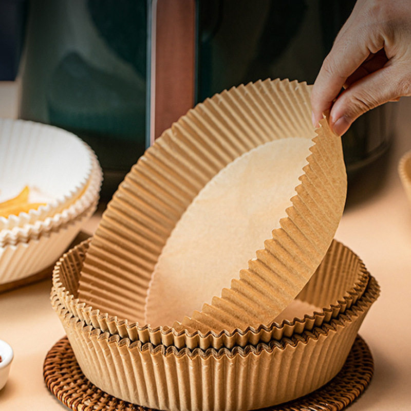 Food Cooking Silicone Paper Bowl Can Be Used for Air Fryer Paper Plate Round Air Fryer Baking Paper Tray Direct Supply