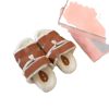 24 Autumn New Foreign Trade Large Size Lamb Wool H-Shaped One-Line Fur Slippers European and American Outerwear Women's Shoes in Stock