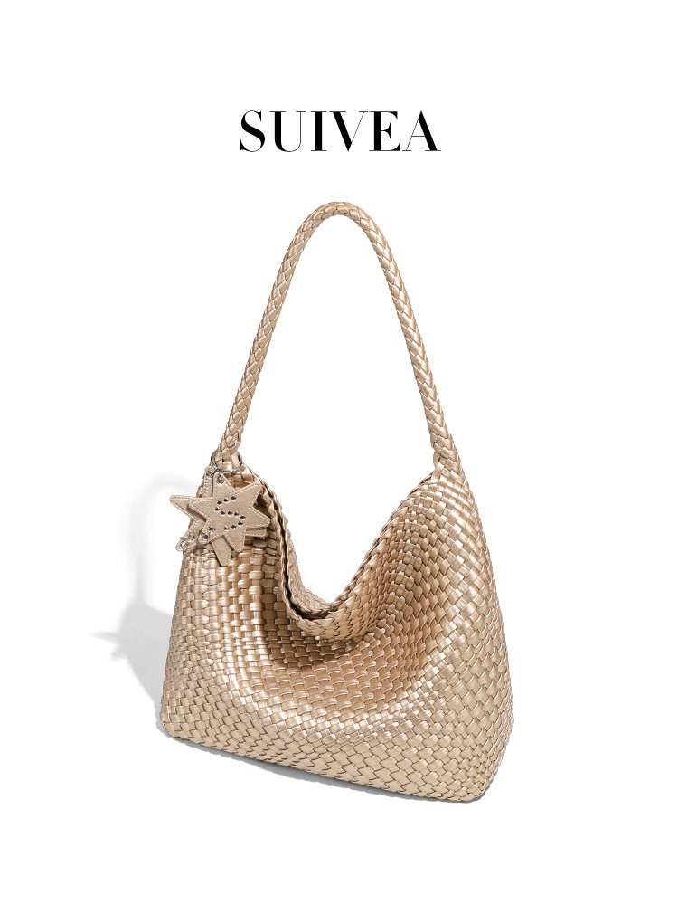 Túi tote nữ cỡ lớn dáng ngang phối hợp chất liệu PU phong cách retro — B2039 # Bột củ sen, B2039 # Đỏ rượu vang, B2039 # Màu be, B2039 # màu đen