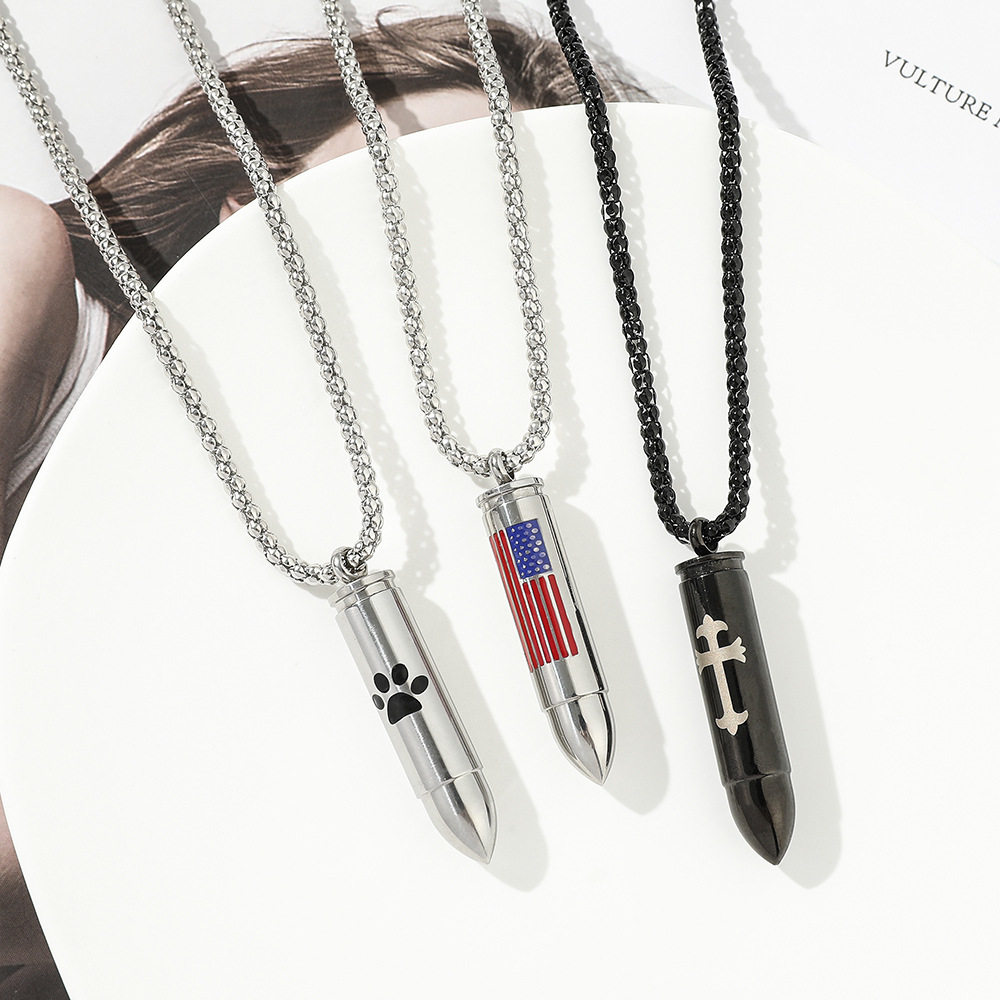Cross-border European and American bullet necklace can be opened necklace hip-hop necklace pendant jewelry can be fashion