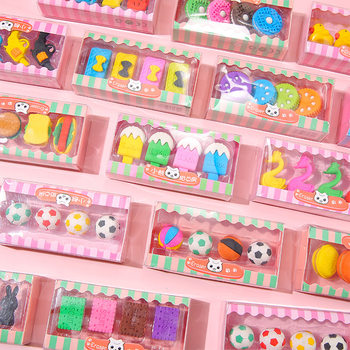 Children's creative simulation eraser student Cute boxed eraser dessert shape pencil eraser stationery small gift