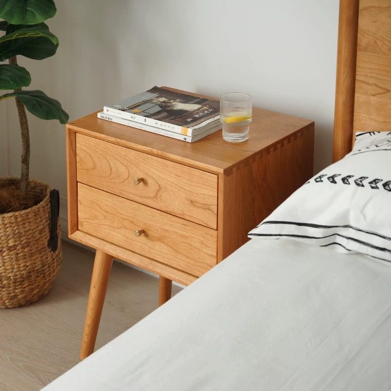 Bedside Table modern minimalist household small cabinet bedroom solid wood small bedside cabinet minimalist light luxury bedside storage cabinet