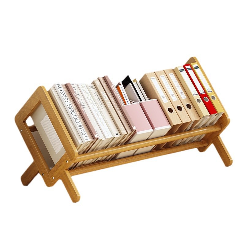 桌面书桌小型书架床头书柜桌上收纳架办简易飘窗台置物架实木儿童