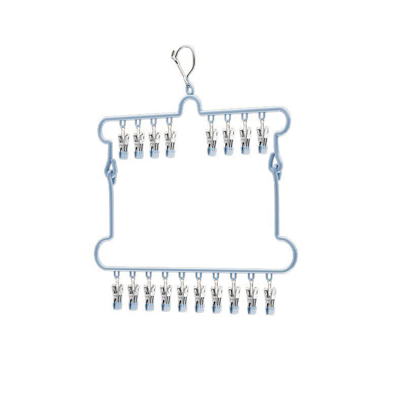 Folding Sock Drying Rack Balcony Clothes Rack Multi-Clip Stainless Steel Underwear Drying Rack Sock Drying Tool