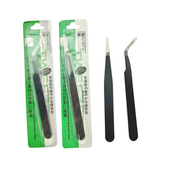 Nail tools anti-static stainless steel tweezers black tweezers clamp drill tweezers jewelry tweezers wholesale