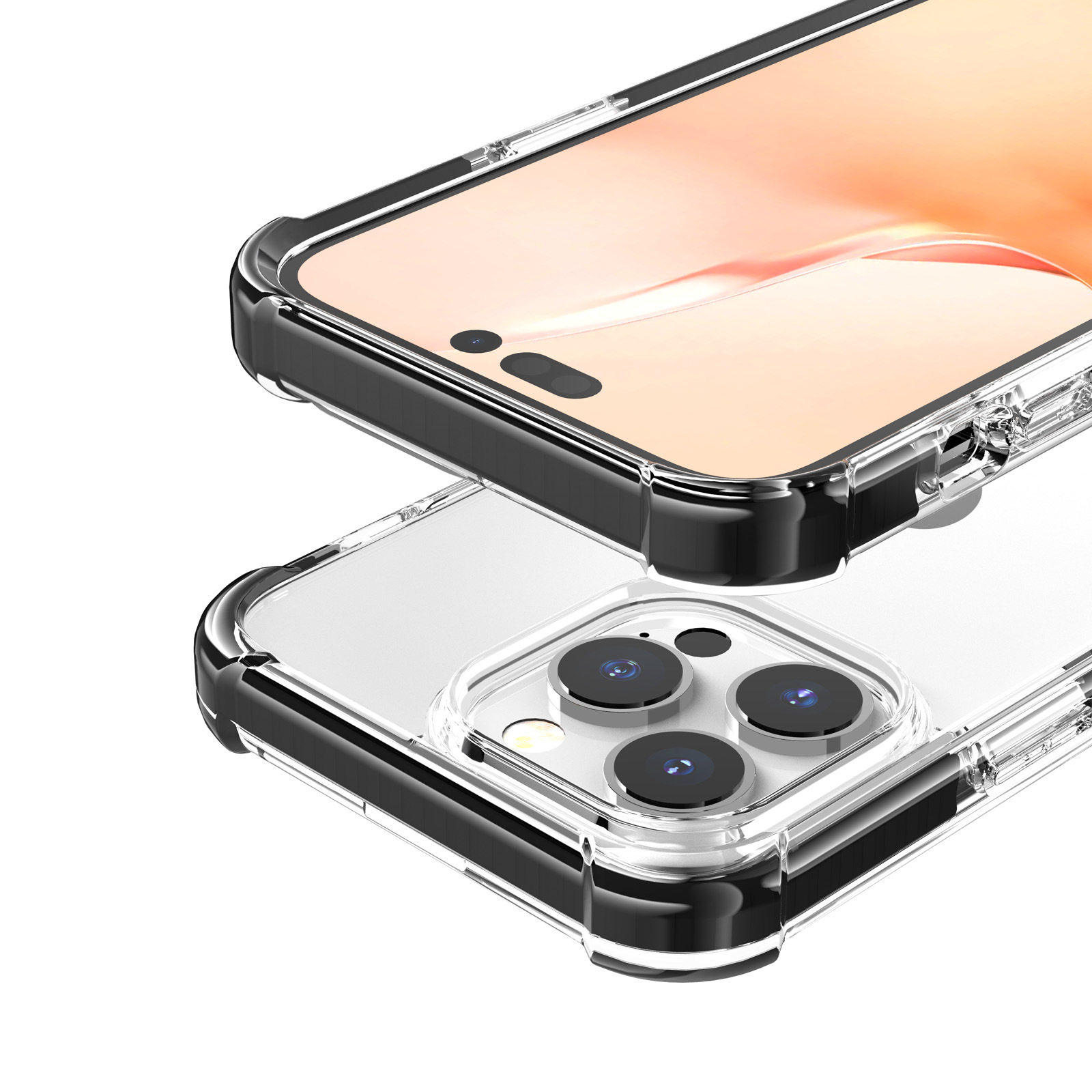 Suitable for Iphone17Pro Four-Corner Acrylic Anti-Fall Mobile Phone Case 15/13/12 Airbag Buffer 11 Protective Case