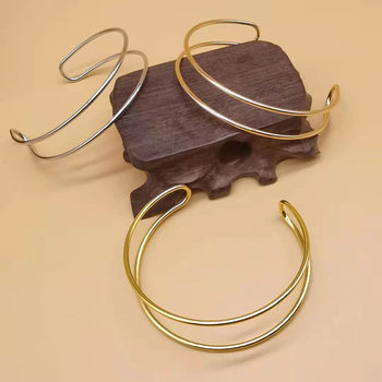 65mm Color Retaining Iron Double Strand Bracelet Body Material DIY Jewelry Accessories Antique Hairpin Step Material