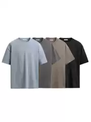 Pb&Za Cross-Border Foreign Trade New Men's Clothing Simple Short-Sleeved Round Neck Comfortable Irregular Texture T-Shirt 1887410