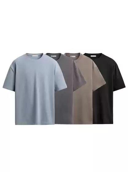 Pb&Za Cross-Border Foreign Trade New Men's Clothing Simple Short-Sleeved Round Neck Comfortable Irregular Texture T-Shirt 1887410