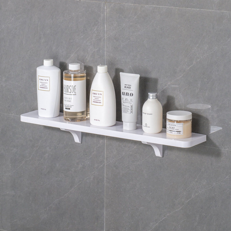 Bathroom Rack Hanging Shelf Punch-Free Plastic Moisture-Proof Bathroom Storage Rack Double-Layer Background Wall Storage Rack