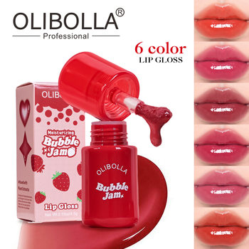 Cross-Border Olibolla Pearlescent Mirror Lip Gloss Lip Oil Easy to Color Pouty Lips Non-Stick Cup Moisturizing Lip Gloss