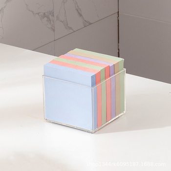Simple ins Notes Storage Box Desktop Rectangular Acrylic Transparent Drawer Student Dormitory Stationery Storage