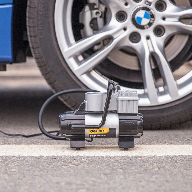 Deli car inflator digital display 12V high pressure portable car high power car inflator pump single 30