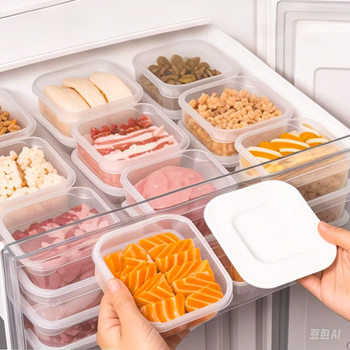 Plastic Storage Thickened Lunch Box Food Storage Box Kitchen Refrigerator Fresh-Keeping Box Freezer Sealed Lunch Box Storage
