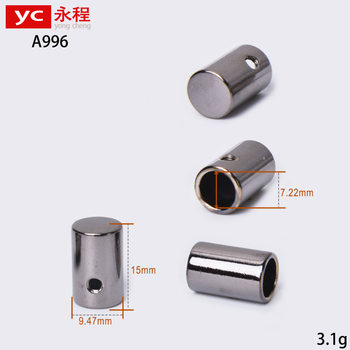 7mm drawstring lock screw metal bell straight rope head buckle electroplating alloy pants rope tail buckle wholesale clothing accessories