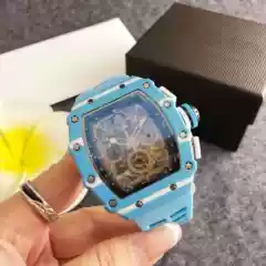 Fashion hollow silicone strap quartz watch factory direct supply foreign trade European and American men's six-pin multi-function watch