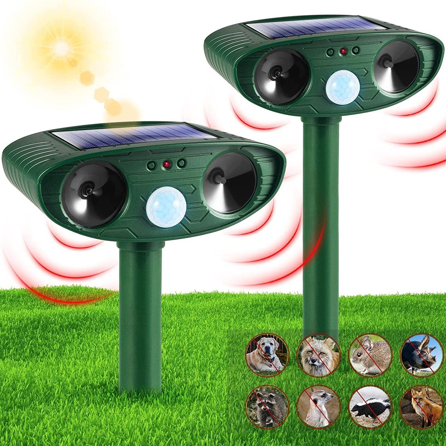Cross-border Solar Energy Animal Repellent Ultrasonic Dog Cat Repellent Mouse Repellent Infrared Insect Repellent Bird Repellent