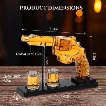 Cross-Border Hot-Selling New Gun-Shaped Decanter Set Glass Pistol Decanter Whiskey Pourer Set Batch