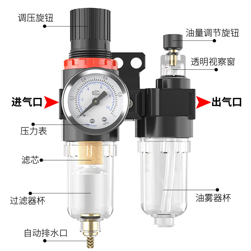 Oil-water separator filter air pump air compressor compressed air drying paint filter steam-water pressure high pressure