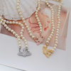 Queen Mother Classic Temperament One Layer Saturn Pearl Necklace with LOGO Lobster Buckle Wholesale