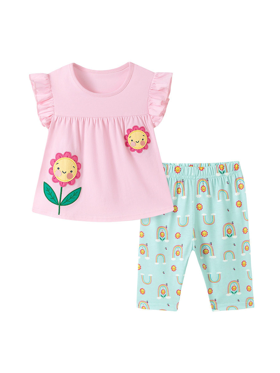Girls' Set Wholesale, [Style] Summer Kids' Outfit, Cute Baby Set