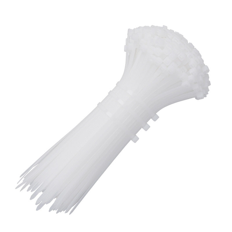 Self-Locking Black Industrial-Grade Plastic Cable Ties Sold by the Pound, Thickened and Frost-Resistant, Wholesale National Standard White Nylon Cable Ties