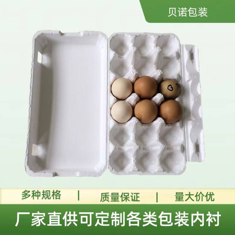 Spot White Pulp 18 Pieces Paper Pulp Egg Tray Fully Degradable Egg Carton Disposable Paper Egg Packaging Wholesale Paper Egg Tray