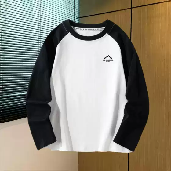 Boys' Long-Sleeve T-Shirt Spring and Autumn 2025 New Style for Older Children, Cool Boys' Spring and Autumn Top, Trendy Brand Base Shirt