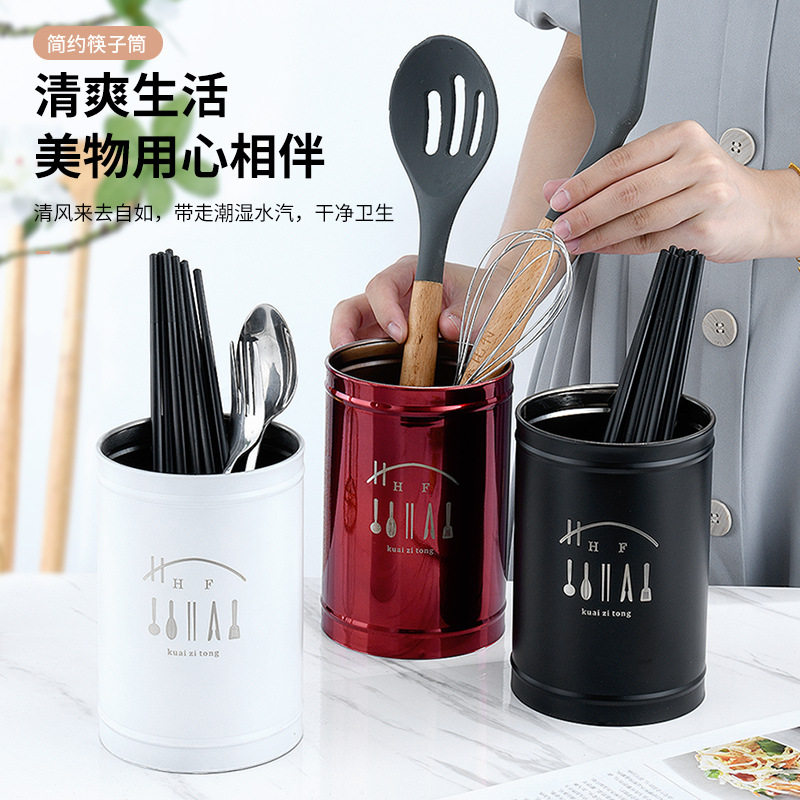 ins style cross-border creative stainless steel chopsticks holder chopsticks Jar Kitchen tableware storage storage draining tube wholesale
