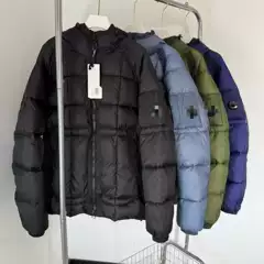 Cross-Border European and American C-Style Cotton Jacket, Lens Coat, Autumn and Winter Trendy Brand Thickened Warm Hooded Badge Top