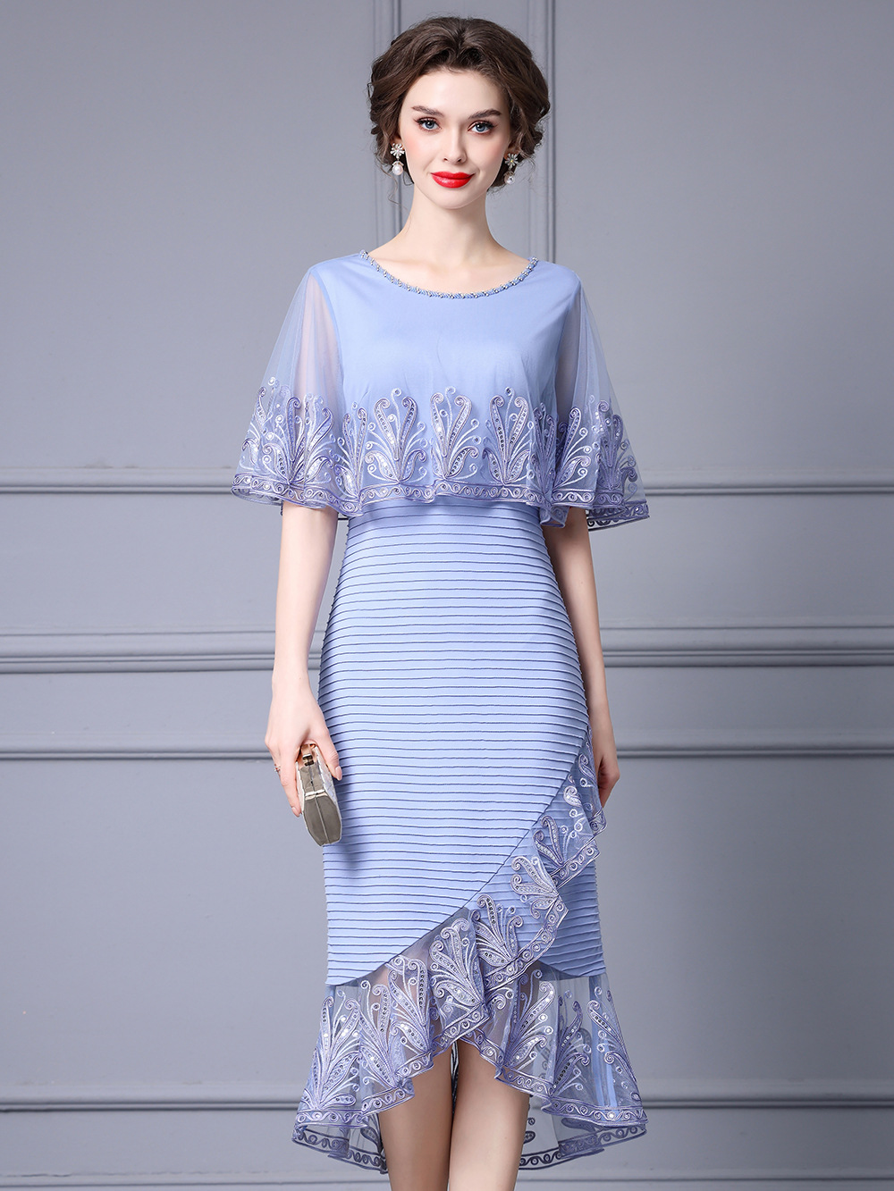 (Mới) Mã K0697 Giá 2870K: Váy Đầm Liền Thân Nữ Shtdc Lưới Mỏng Hàng Mùa Hè Trung Niên Thêu Họa Tiết Hoa Thời Trang Nữ Chất Liệu G06 Sản Phẩm Mới, (Miễn Phí Vận Chuyển Toàn Quốc).