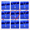 26 English Alphabet Necklace Square Full Diamond Crystal Light Luxury Niche High-End Clavicle Surname Pendant Necklace Wholesale
