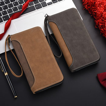 2025 New Men's Long Wallet Multi-functional Clutch Bag Large Capacity Personalized Zipper Change Wallet Mobile Phone Bag
