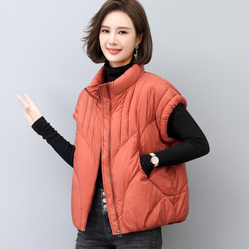 Casual plus size Down Vest 2024 Winter New 90 White Duck Down Collar Down Vest Half Sleeve Shoulder Vest